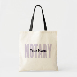 Notarisch Paars grootlettertype Gepersonaliseerd Tote Bag