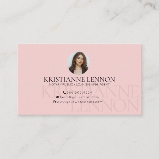 Notarisch publiek - Leningschaar - Slank Modern Visitekaartje (Voorkant)