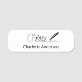 Notarisch wit pen script elegant eenvoudig naamplaatje (Voorkant)