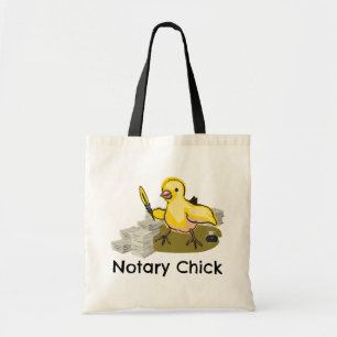 Notarische kuiken met doezelaar en documenten tote bag