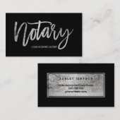 Notarischic Silver Professional-typografie zwart Visitekaartje (Voorkant / Achterkant)