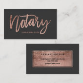 Notariselegant roos goudtypografie donkergrijs visitekaartje (Voorkant / Achterkant)