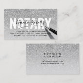 Notarishandtekening van de agent Silver Glitter Visitekaartje (Voorkant / Achterkant)