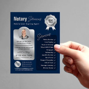 Notarislening ondertekenaar Navy & Silver Logo Fot Flyer