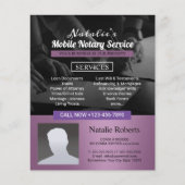 Notarisondertekenaar Modern Paars Foto Flyer (Voorkant)