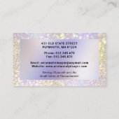 Notarisondertekenaar Monogram Paars Glitter Visitekaartje (Achterkant)