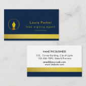 Notarisondertekenaar Nib Gold Public Writer Visitekaartje (Voorkant / Achterkant)