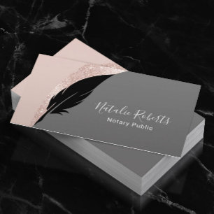 Notarisseer Quill Pen Roos Gold Visitekaartje