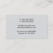 Notarisseer Quill Pen Silver Glitter Visitekaartje (Achterkant)