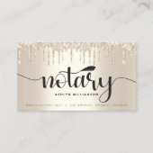 Notarissignaalagent Gold Glitter Drip Script Visitekaartje (Voorkant)