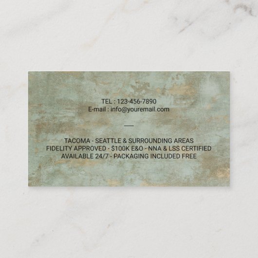 Notarisstempel Bronze Visitekaartje (Achterkant)