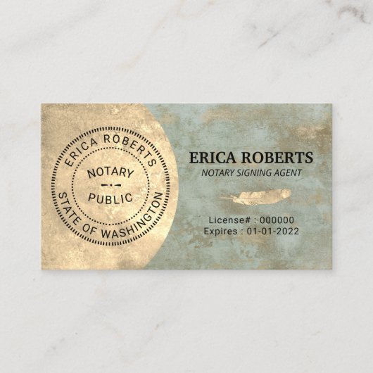 Notarisstempel Bronze Visitekaartje (Voorkant)