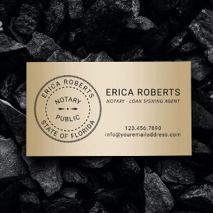Notarisstempel Handtekening Modern Gold Visitekaartje