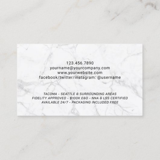 Notaristekenaar Modern Blue & Silver Photo Visitekaartje (Achterkant)