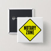 Notariszone Yellow Road Sign Vierkante Button 5,1 Cm (Voorkant /achterkant)