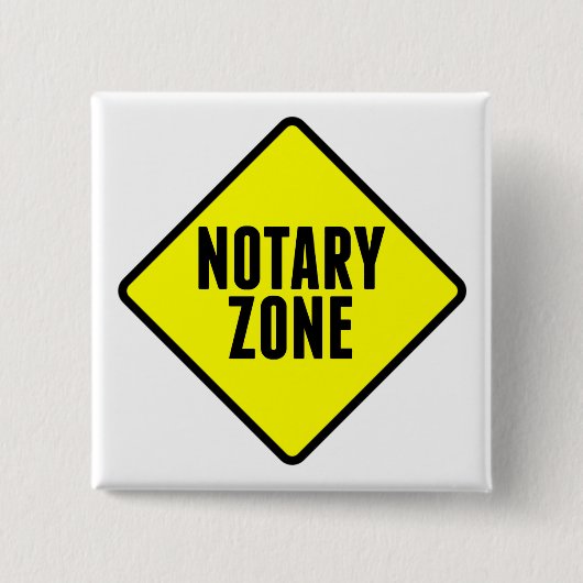Notariszone Yellow Road Sign Vierkante Button 5,1 Cm (Voorkant)