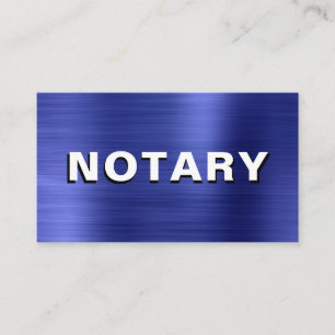 *~* NOTARY FOTO METAL Navy Blue Signing Agent Visitekaartje