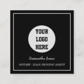 Notary Loan Signing Agent QR Code Scannable Black Vierkante Visitekaartje (Achterkant)