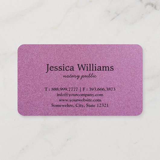 Notary Public Elegant Script Plain Visitekaartje (Achterkant)