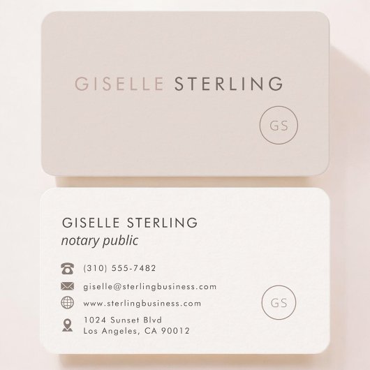 Notary Public Feminine Professional Visitekaartje