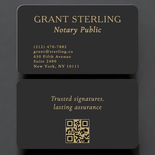 Notary Public QR Code Professional Visitekaartje