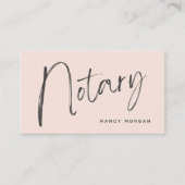 Notary Public Script Calligraphy Blush Pink Visitekaartje (Voorkant)