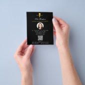 Notary Signing Agent Modern Gold QR Code Photo Flyer (Hand)