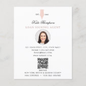 Notary Signing Agent Modern Pink QR Code Photo Flyer (Voorkant)