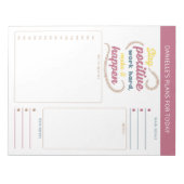 Nota's en schema van de doelstellingen van de dage notitieblok (Voorkant)