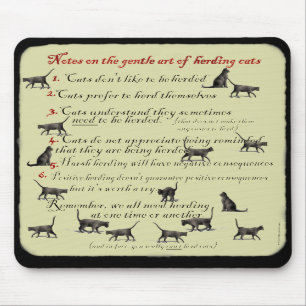 Nota's over de herderkunst van kat Mousepad Muismat