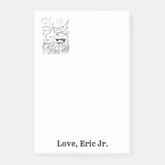 Nota's Shark Fish Coloring Post it Note (Voorkant)