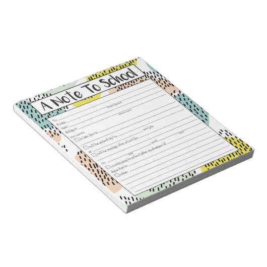 Note au Bloc-notes de l'école, Note à l'enseignant (Incliné)