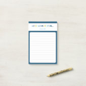 Note Blue Mitzvah : Bloc de 4x6 Post-it (Sur un bureau)