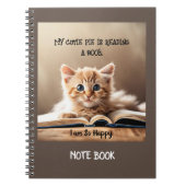Note Book -Cutie Pie Cat Reading a Book Notitieboek (Voorkant)