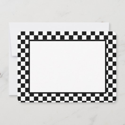 Note Card-Black & White Checkers Notitiekaartje (Voorkant)