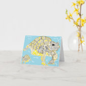 Note Card Blank Inside Sea Turtles Sarr Kaart (Gele Bloem)
