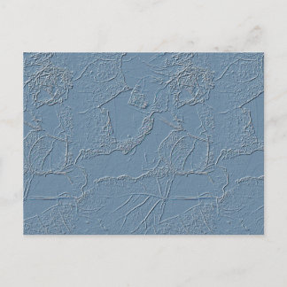 Note card in blue abstract leaf nature design  briefkaart