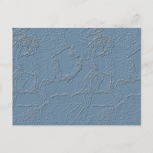Note card in blue abstract leaf nature design  briefkaart (Voorkant)