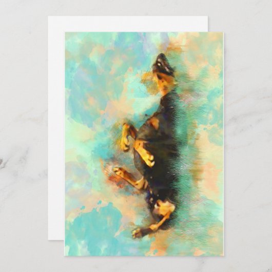 Note Card - Rolling Doberman Pinscher Bedankkaart (Voorkant / Achterkant)