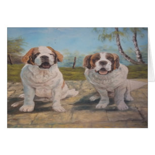 Note Carte Ann Hayes Peinture Deux St Bernards