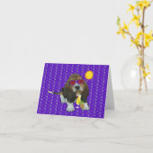 Note Carte Bébé Basset Hound Sheldon Heure d'été (Fleur jaune)