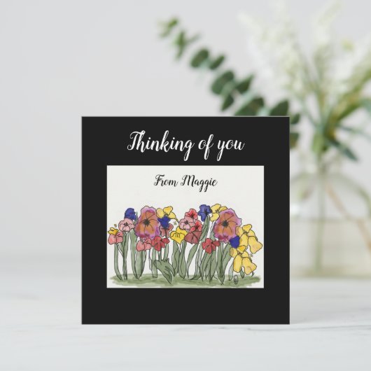 Note Carte de pensée de vous Jardin Fleur (Debout devant)