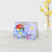 Note Carte vide à l'intérieur / Ladybug (Fleur jaune)
