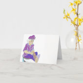 Note Carte vierge à l'intérieur des pêcheurs grecs (Fleur jaune)