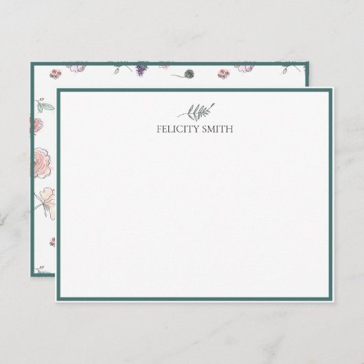 Note Cartes Elegant Appartement Moderne Botanique  (Devant / Derrière)