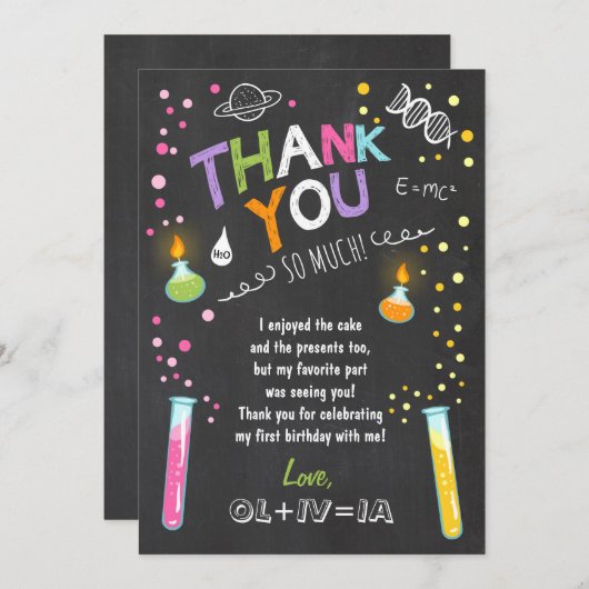 Note d'anniversaire d'expérience de carte de (Devant / Derrière)