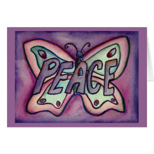 Note d'art ou carte de voeux pour Papillon violet