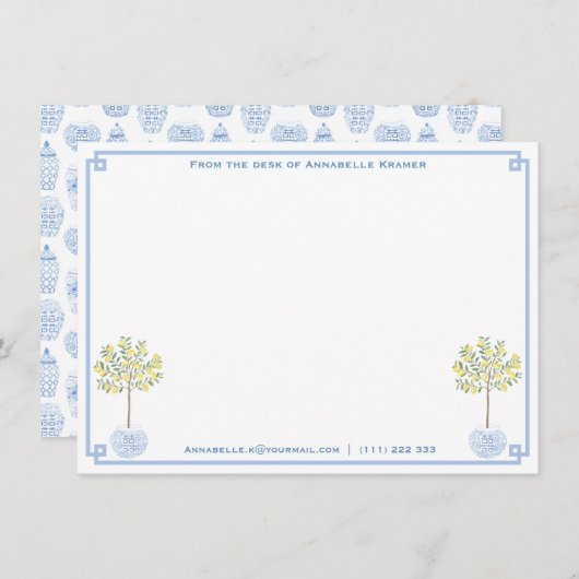 Note de | Carte à jarre au gingembre de citron pré (Devant / Derrière)