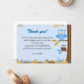 Note de Carte de remerciements Brown en bleu de la (Devant/Arrière en situation)