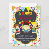 Note de carte de remerciements de partie de saut (Devant / Derrière)